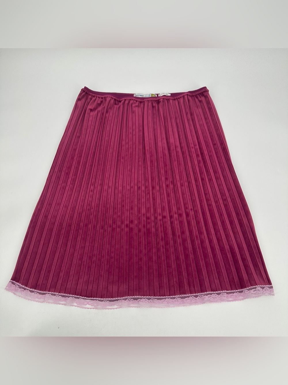 VTG Old Navy Skirt Womens S Berry Velvet Low Waist Pleats Lace Y2K Whimsigoth